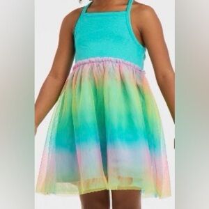 Cat & Jack Rainbow Tulle Dress - Green Blue Purple Pink